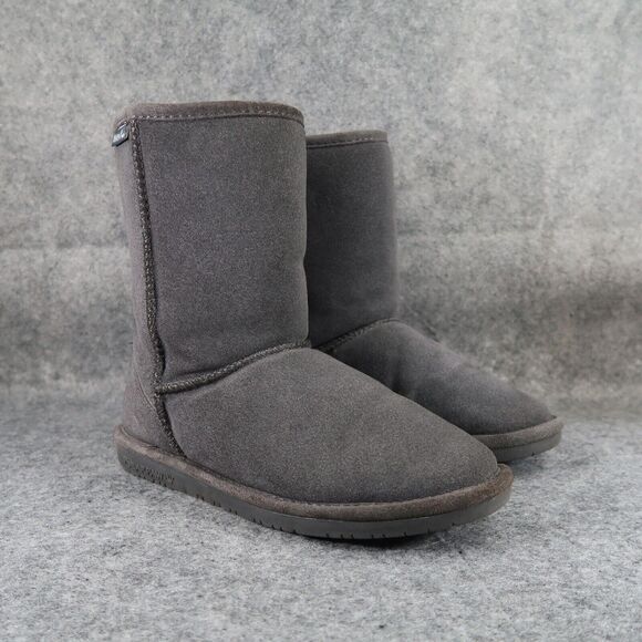 Bearpaw Shoes Womens 10 Boot Winter Warm Suede Wool Pull On Casual Adelaide Grey - Picture 1 of 13